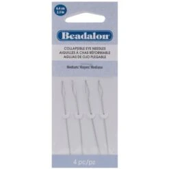 Beadalon Collapsible Eye Needles For Beading- Medium 6.4cm ( 2.5") - 4 Ct.
