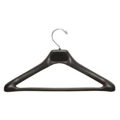 Broad Shoulder Contoured Plastic Suit Hanger - Black - 17"