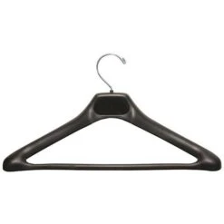 Broad Shoulder Contoured Plastic Suit Hanger - Black - 19"