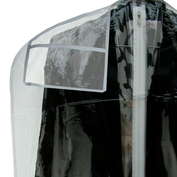 Clear 3.2 Mil Vinyl Zippered Garment Bag - 24" X 72" - No Gusset 2 Clear 3.2 Mil Vinyl Zippered Garment Bag - 24" X 72" - No Gusset - Image 2