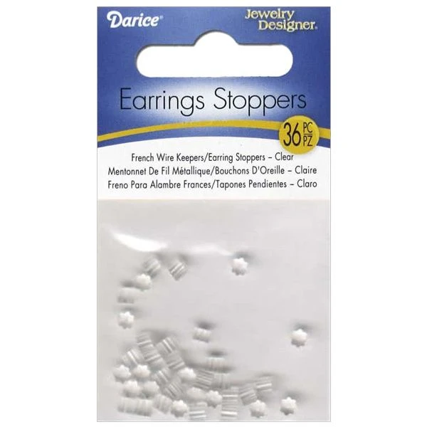 Darice Fish Hook Earring Stoppers - Clear - 36 Ct. 1 Darice Fish Hook Earring Stoppers - Clear - 36 Ct.
