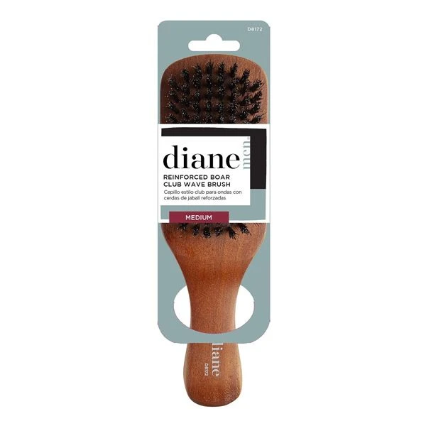 Diane Medium Reinforced Boar Bristle Club Wave Brush 1 Diane Medium Reinforced Boar Bristle Club Wave Brush
