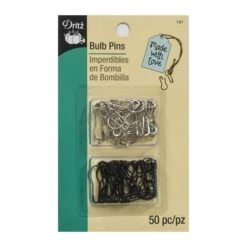Dritz Bulb Pins - Silver/Black 50ct