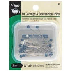 Dritz Corsage Pins-2" Pearlized Black & White Pins