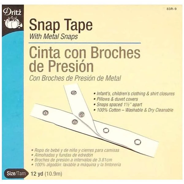 Dritz Cotton Snap Tape - White 1 Dritz Cotton Snap Tape - White