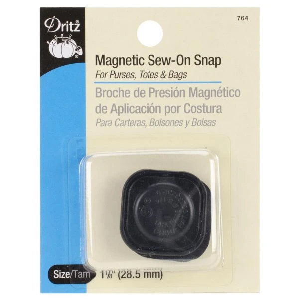 Dritz Magnetic Sew-On Snap Square 1-1/8" - Black 1 Ct. 1 Dritz Magnetic Sew-On Snap Square 1-1/8" - Black 1 Ct.