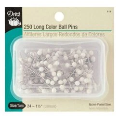 Dritz Quilter's White Ball Head Straight Pins-Size 1 1/2" Long - 250ct.