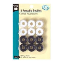 Dritz Reusable Pre-Wound Bobbins Class 15 (6 Black / 6 White)