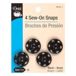 Dritz Sew On Snaps-size 10 - 4 Ct