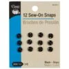 Dritz Sew On Snaps-size 3/0 -12 Ct