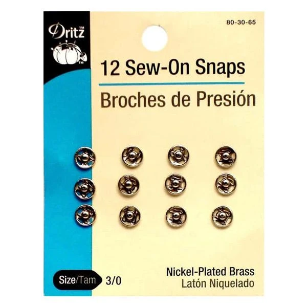 Dritz Sew On Snaps-size 3/0 -12 Ct 2 Dritz Sew On Snaps-size 3/0 -12 Ct - Image 2