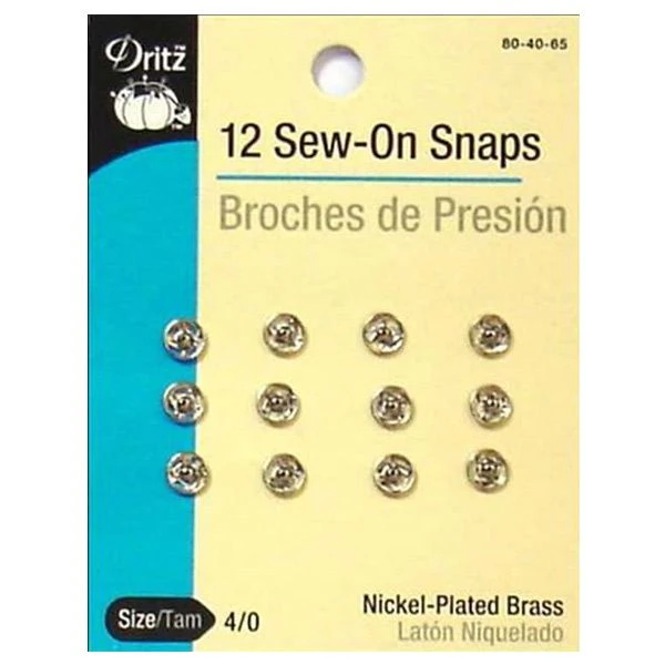 Dritz Sew On Snaps-size 4/0 -12 Ct 2 Dritz Sew On Snaps-size 4/0 -12 Ct - Image 2