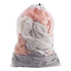 Extra Large Super Mesh Bag W/Drawstring - White - 24" X 36"
