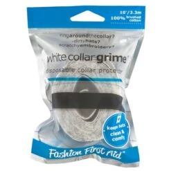 Fashion First Aid - White Collar Grime Disposable Collar Protectors-100% Cotton 1.25" X 10'