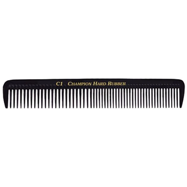 Champion 7 1/2" Assorted Teeth Styling Comb - Black 1 Champion 7 1/2" Assorted Teeth Styling Comb - Black