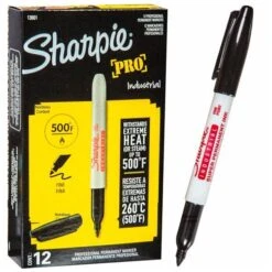 Sharpie Industrial Fine Point- Black (Box Of 12)