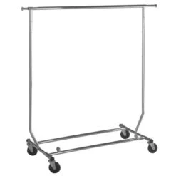 Collapsible Chrome Rolling Rack - Round Tubing