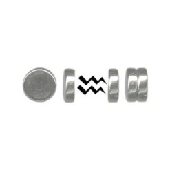 Magnet For Earring 5 X 1.5mm R 7 T Neodymium White Plated - 4 Ct.