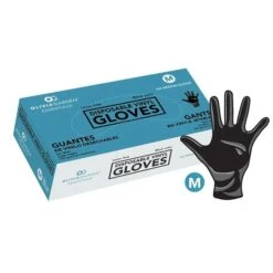 Olivia Garden Latex-Free Vinyl Gloves - Black 100 Ct.