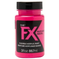 Plaid FX Flexible Acrylic Paint-3 Oz. - Nuclear Neon