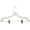 Plastic Dress Hanger With Clip- Clear - 17"