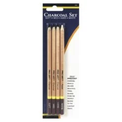 Pro Art Charcoal / White Drawing Pencil Set - 4 Ct