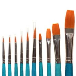 Royal Brush Gold Taklon 10 Pc. 2,6,10 Shad, 1,3,5 Rnd, 3/0,2/0,0 Dtl, 5/8" Flat