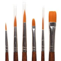 Royal Brush Gold Taklon 6 Pc. 1,3,5 Rnd, 1 Scpt, 1 3/8" Glz