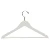 Rubber Coated Flat Notched Wooden Suit Hanger W/ Bar 17" - Matte White