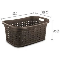 Sterilite Laundry Basket Weave Style -26L X 18 3/8W X 12.5H - Espresso