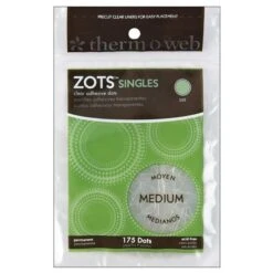 Therm-O-Web Zots Singles Medium Clear Adhesive Dots 3/8" X 1/64" Thick - 175 Ct.