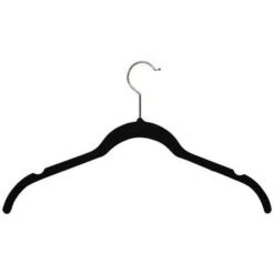 Velvet Slimline Shirt And Blouse Hanger With Notches - Black - 17"