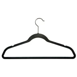 Velvet Slimline Suit Hanger With Crossbar - Black - 17"