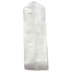 Wedding Gown Garment Bag - White Vinyl- 72" With Full 20" Gusset
