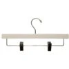 Wooden Skirt And Pant Hanger With Clips - White - 14"